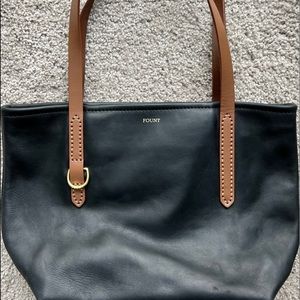 FOUNT Leather Petite Bellfield Pepercorn Tote